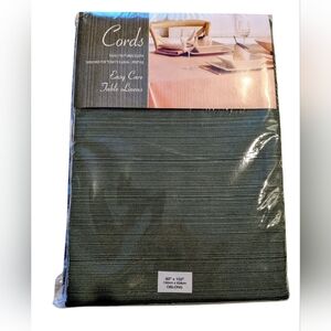 CORDS Extra Long Table Cloth Sage Green Ribbed Textured Oblong 60"X 102"